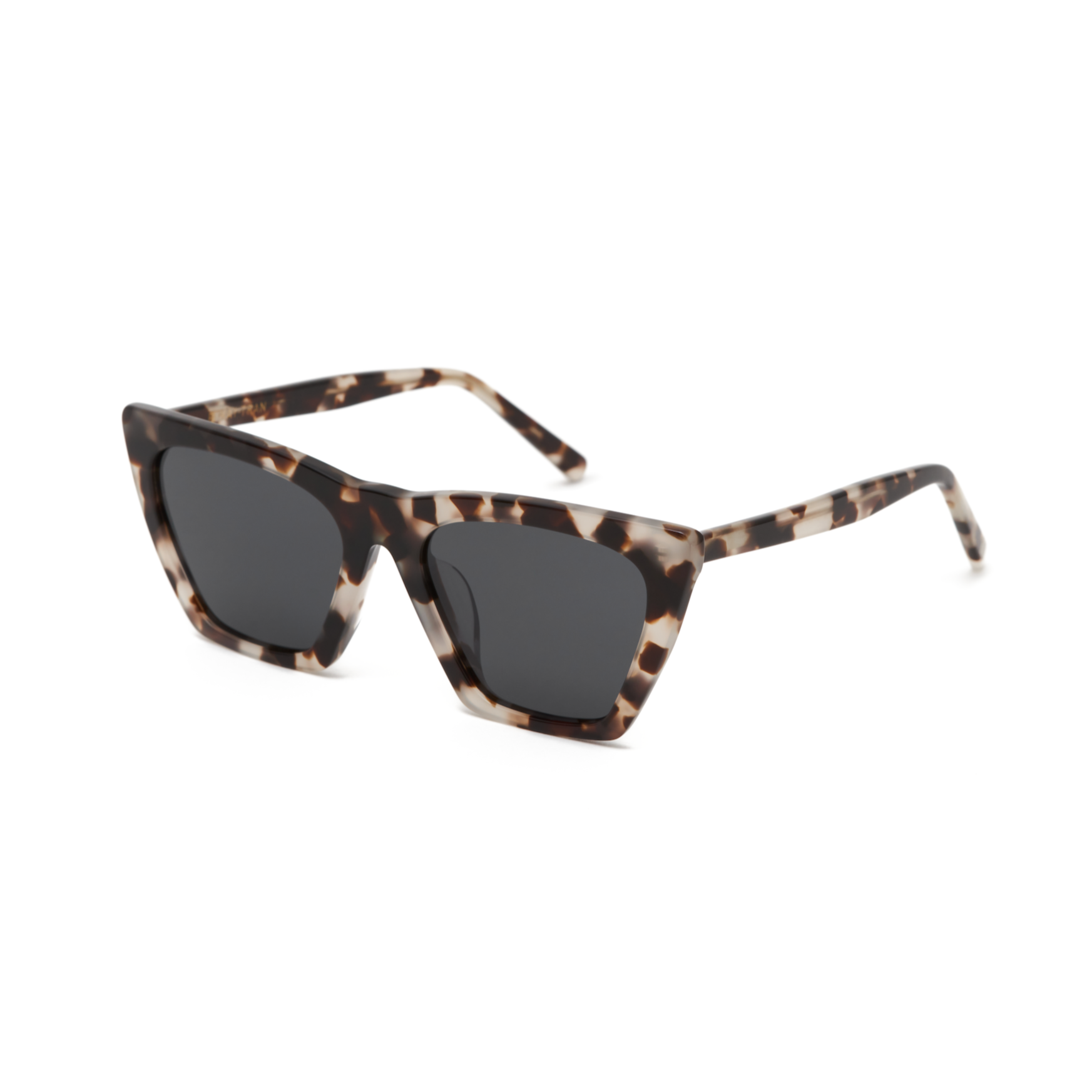 Frankie - Chocolate Chip cat-eye sunglasses by KayTran Eyewear with dark lenses and brown tortoiseshell frame.