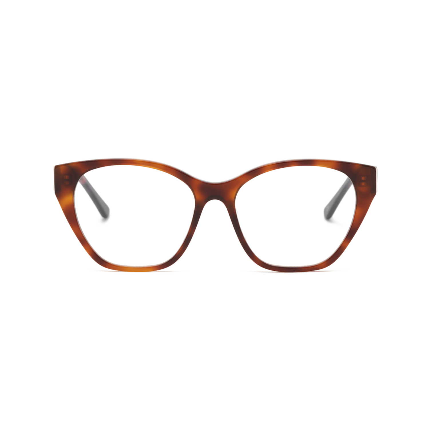 Taylor Optical - Honey Tort cat-eye eyeglasses by KayTran Eyewear, clear lenses on a plain white background.