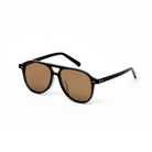 Knox - Black & Brown Lens sunglasses by KayTran Eyewear, shown on a white background.