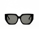 KayTran Eyewears Luna - Polished Black: thick-rimmed square sunglasses with dark lenses on a white background.