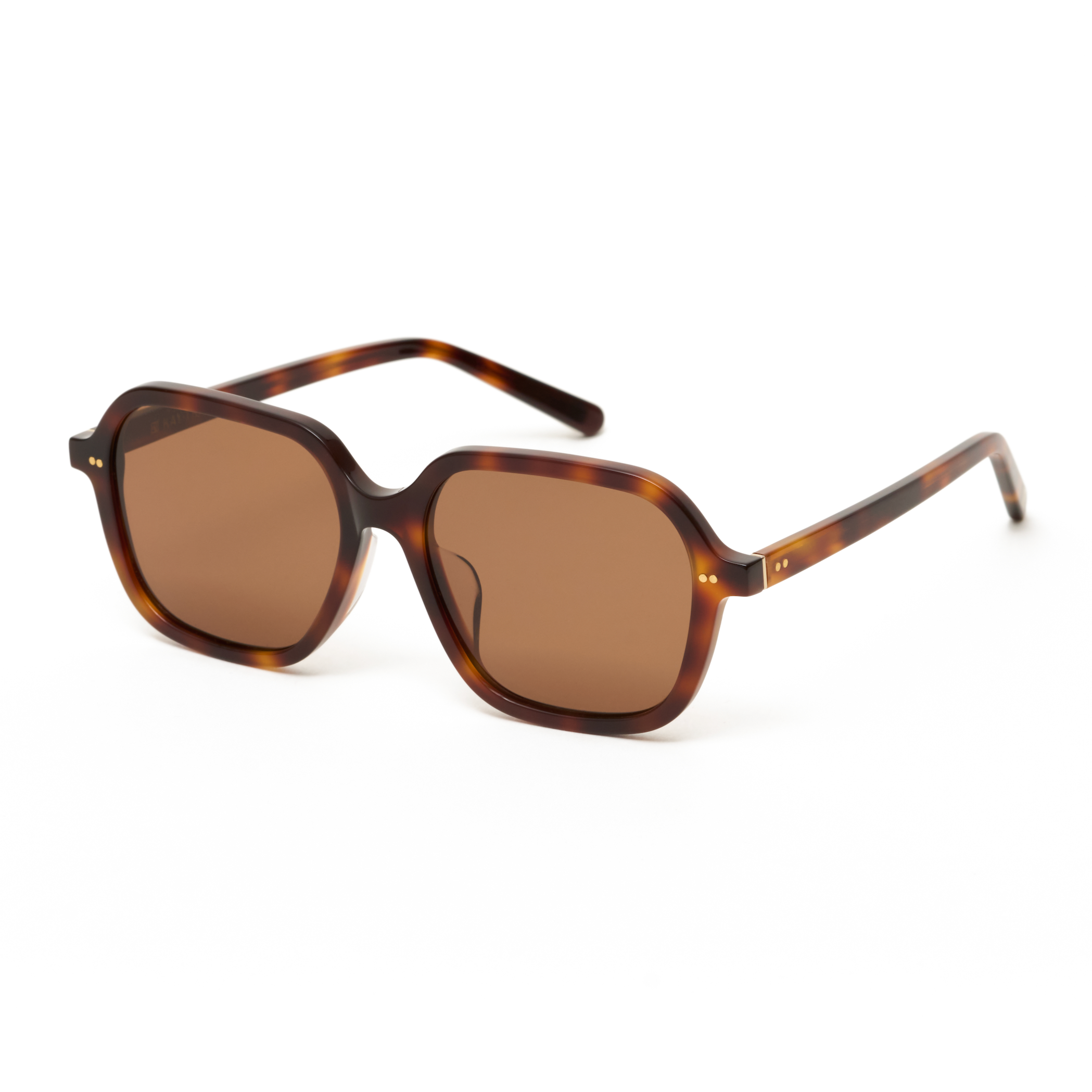 River - Lava Tort square sunglasses by KayTran Eyewear with brown lenses on a white background.