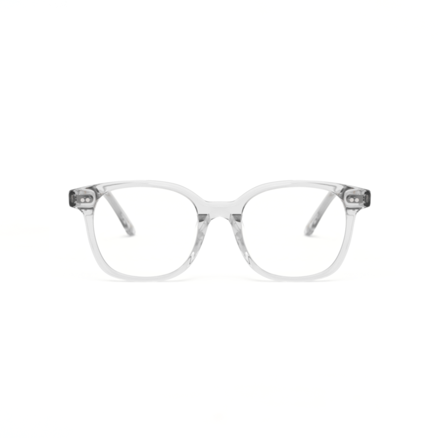 Easton - Cloud clear-framed eyeglasses by KayTran Eyewear, displayed on a white background, facing forward.