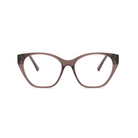 KayTran Eyewear Taylor Optical - Deep Taupe cat-eye eyeglasses with clear lenses, front view on white background.