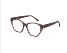 Taylor Optical - Deep Taupe by KayTran Eyewear: brown rectangular prescription eyeglasses on white background.