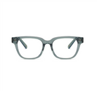 KayTran Eyewears Charlie Optical - Sage: clear rectangular eyeglasses with grey tint, shown front view on white.