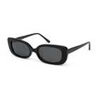 Billie - Polished Black rectangular sunglasses by KayTran Eyewear with thick frames, shown on a white background.