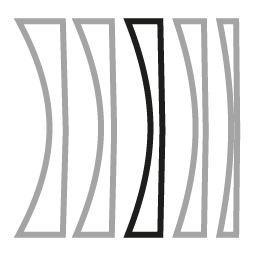Five curved shapes—one black, four gray—side by side on white; 1.6 Index Non-Polarized Sun by LensAdvizor.