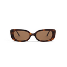 Billie - Lava Tortoise sunglasses by KayTran Eyewear with brown lenses, front-facing on a white background.