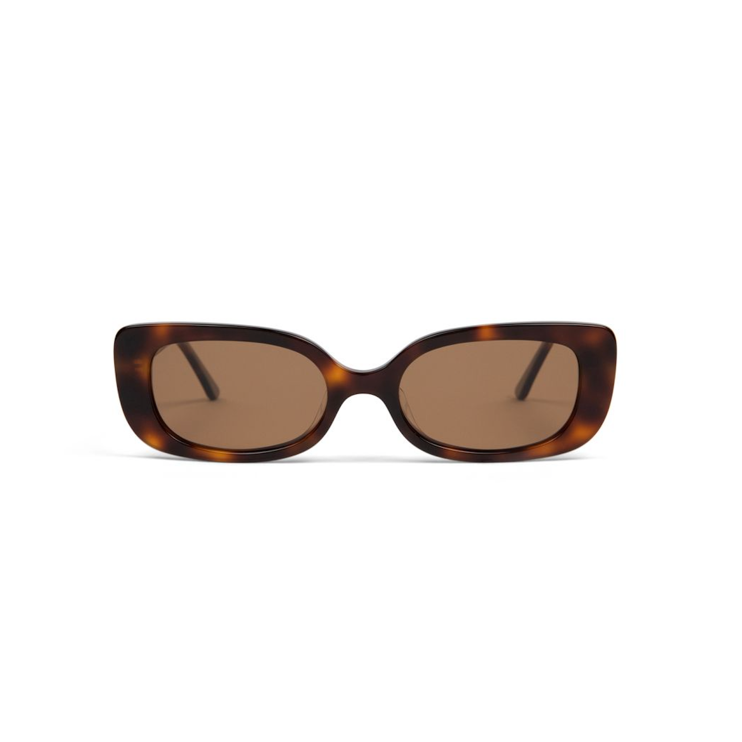 Billie - Lava Tortoise sunglasses by KayTran Eyewear with brown lenses, front-facing on a white background.