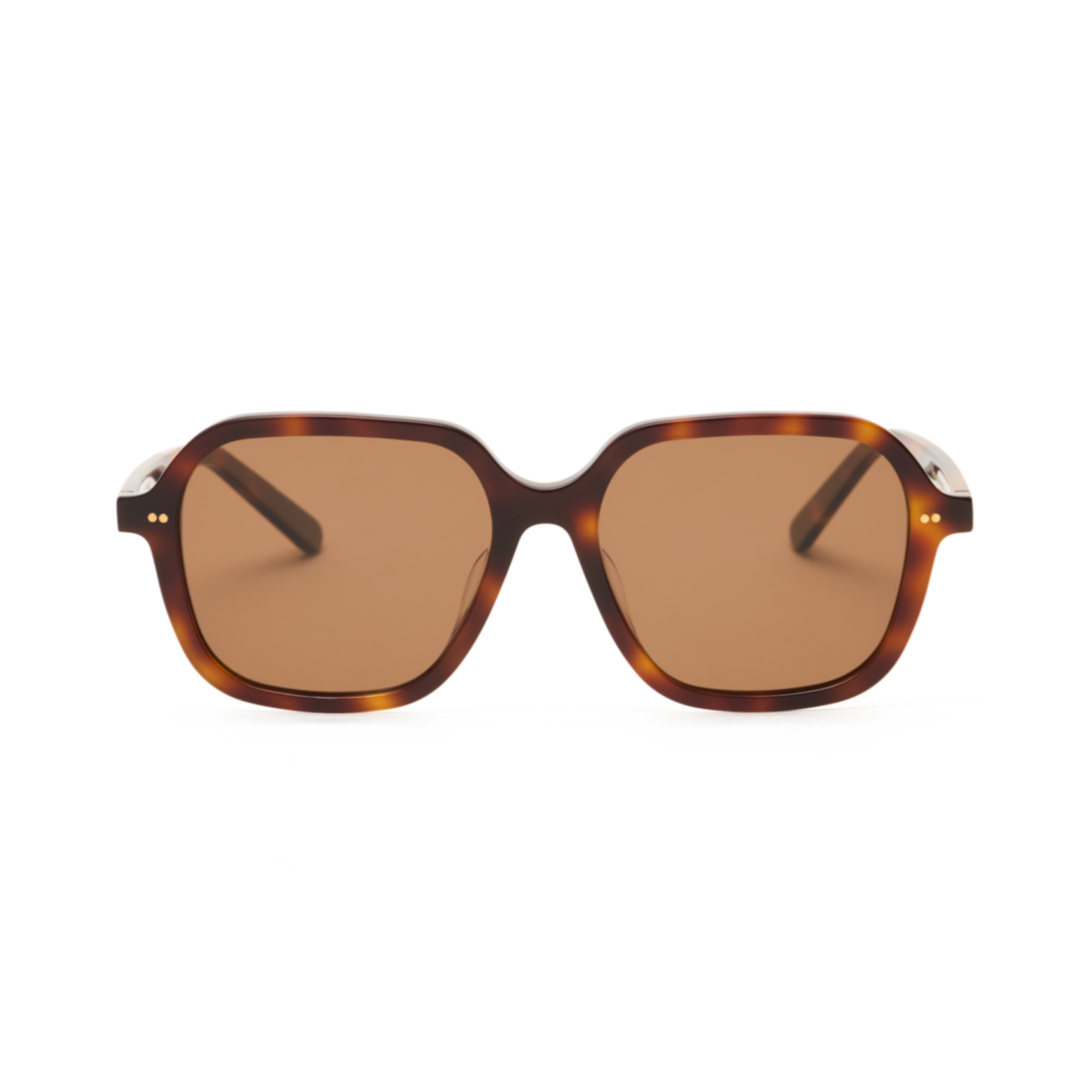 KayTran Eyewear River - Lava Tort square sunglasses with brown lenses shown against a white background.