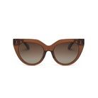 Aiden - Truffle cat-eye sunglasses by kaytran eyewear with dark gradient lenses on a white background.