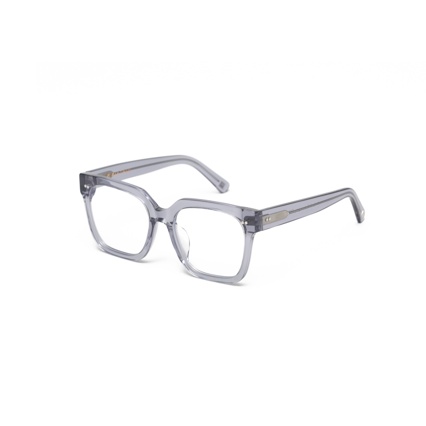 KayTran Eyewears Andy - Folkstone Grey: square glasses with thick frames and oversized lenses on a white background.