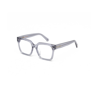 KayTran Eyewears Andy - Folkstone Grey: square glasses with thick frames and oversized lenses on a white background.
