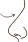 A simple, thin, brown, curved line on a transparent background, resembling a loose thread or abstract swirl.